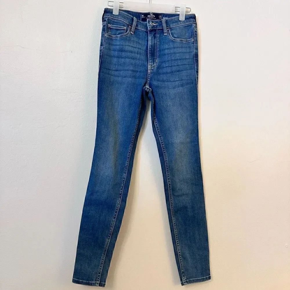 Hollister Women's High Rise Super Skinny Soft Stretch Denim Blue Jeans Size 26